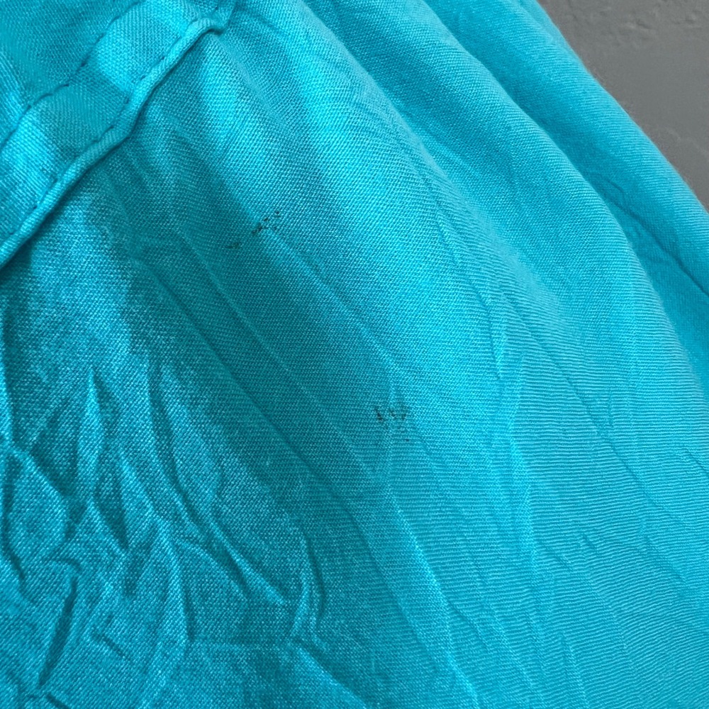 Jams World Pants Solid Rayon Cyan Blue Curacao Womens Size XL New Wide Leg - Picture 6 of 15